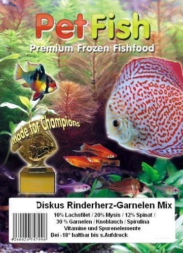 50 x 100g Diskus Rinderherz Garnelen Mix Premium + Vitamine